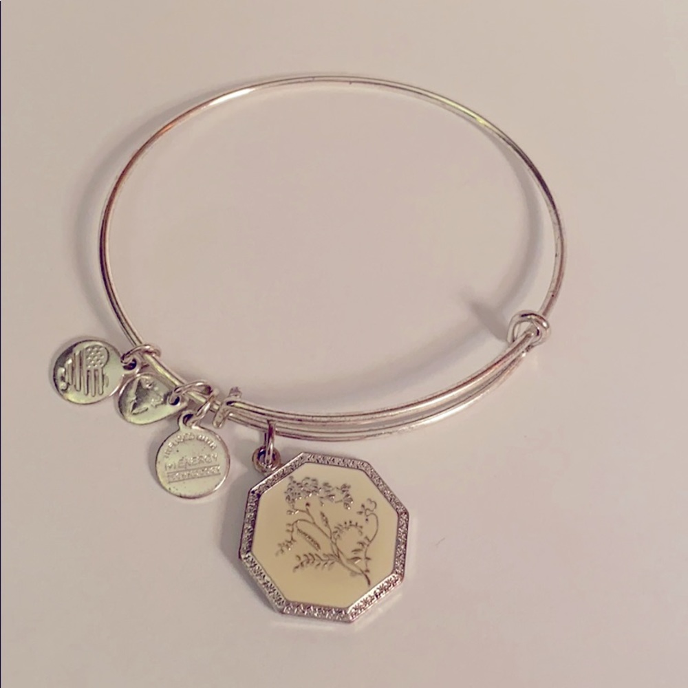 Alex and Ani Sweet Pea Flower bangle bracelet